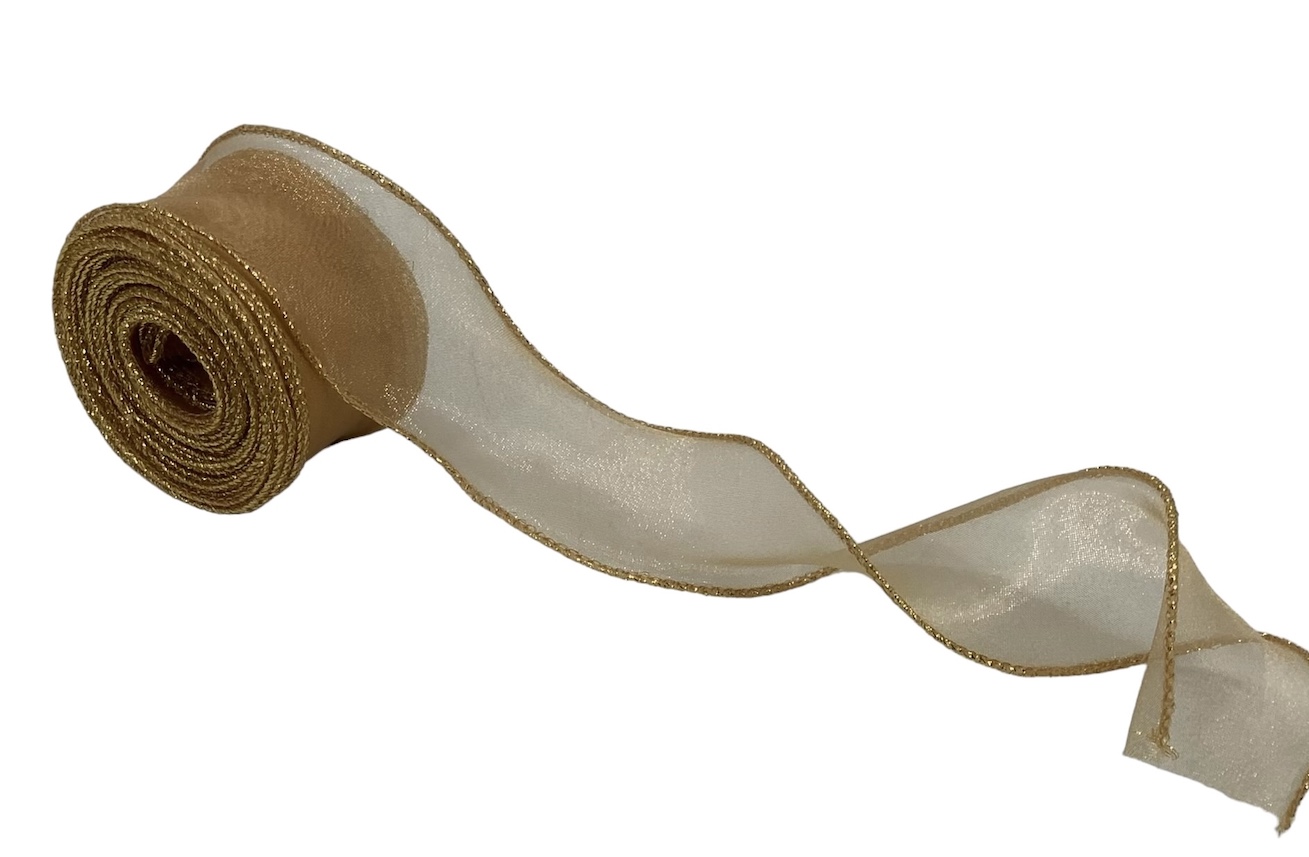 Sheer Ribbon with Gold Wired Edges