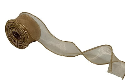 Sheer Ribbon with Gold Wired Edges