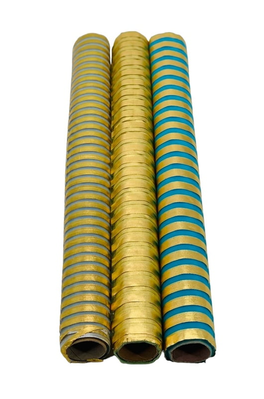 Gold Foil Stripe Organza Roll