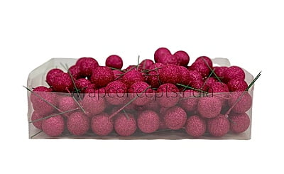 Fuchsia Pink Glitter Faux Balls - 30 MM