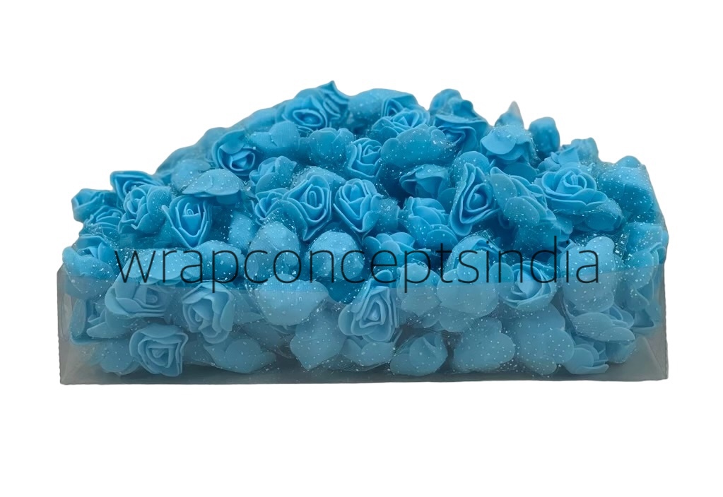 Small Foam Roses with Net -Sky