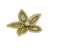 Flower in Pearl & gold beads (5 strings)