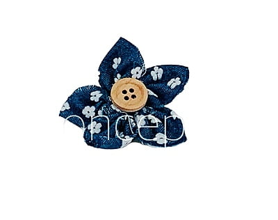 Denim Blue with Buttoned Centre.