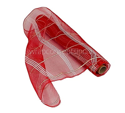 Wrapping Net with White Stripes - Red
