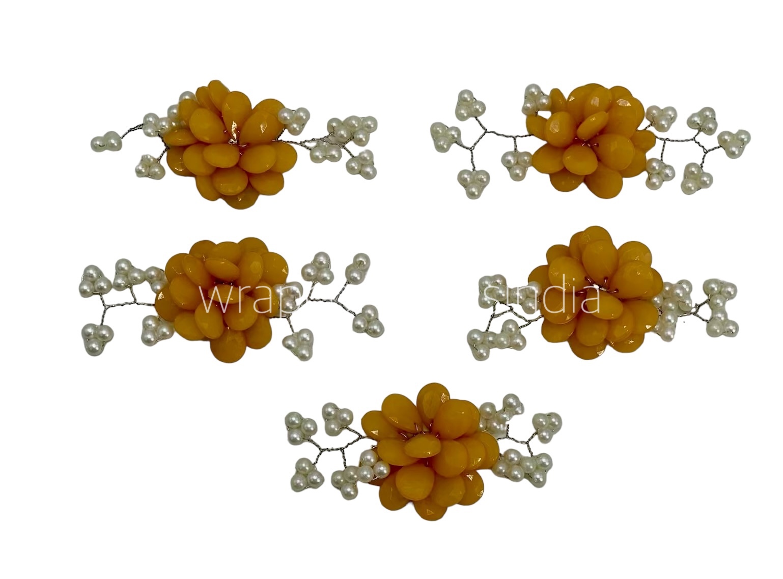 Stone Flowers with Pearl Add-ons- Multicolor