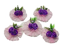 Purple Roses & Pink Fan Ready Bunch