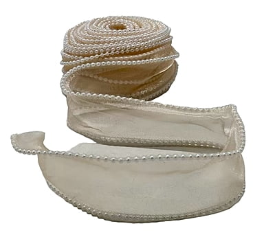 Sheer Ribbon with Pearl Edges