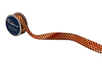 Gold Foil Herringbone Satin Ribbon