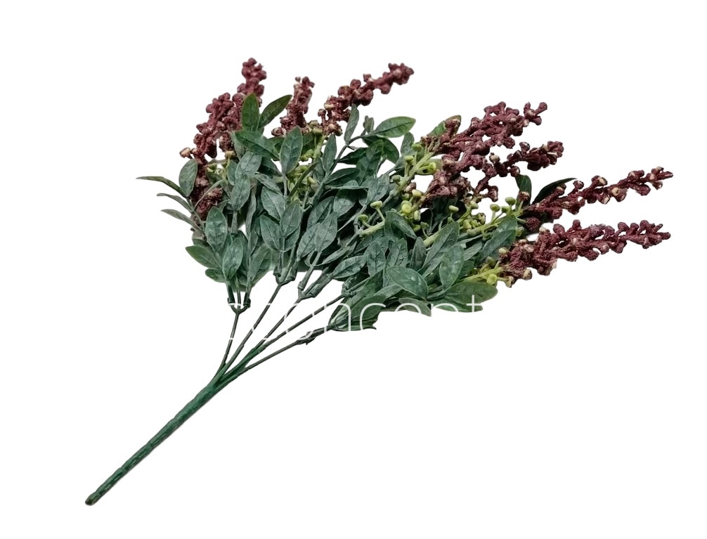 Leaves Bunch with Frosted Fern