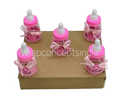 Its a Girl/Boy Bottle with Plaid Ribbon