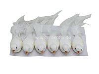Glittery Birds with Feather Tails (Multicolour)-White