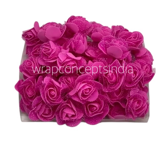 Fuchsia Medium Foam Rose with Net