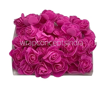 Fuchsia Medium Foam Rose with Net