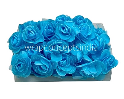 Sky Medium Foam Rose With Net