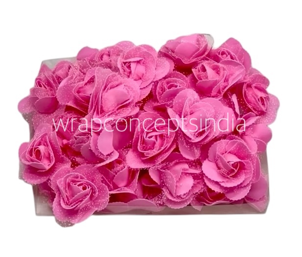 Pink Medium Foam Rose With Net