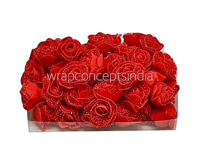 Red Medium Foam Rose With Net