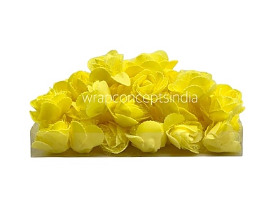Yellow Medium Foam Rose With Net Yellow Medium Foam Rose With Net