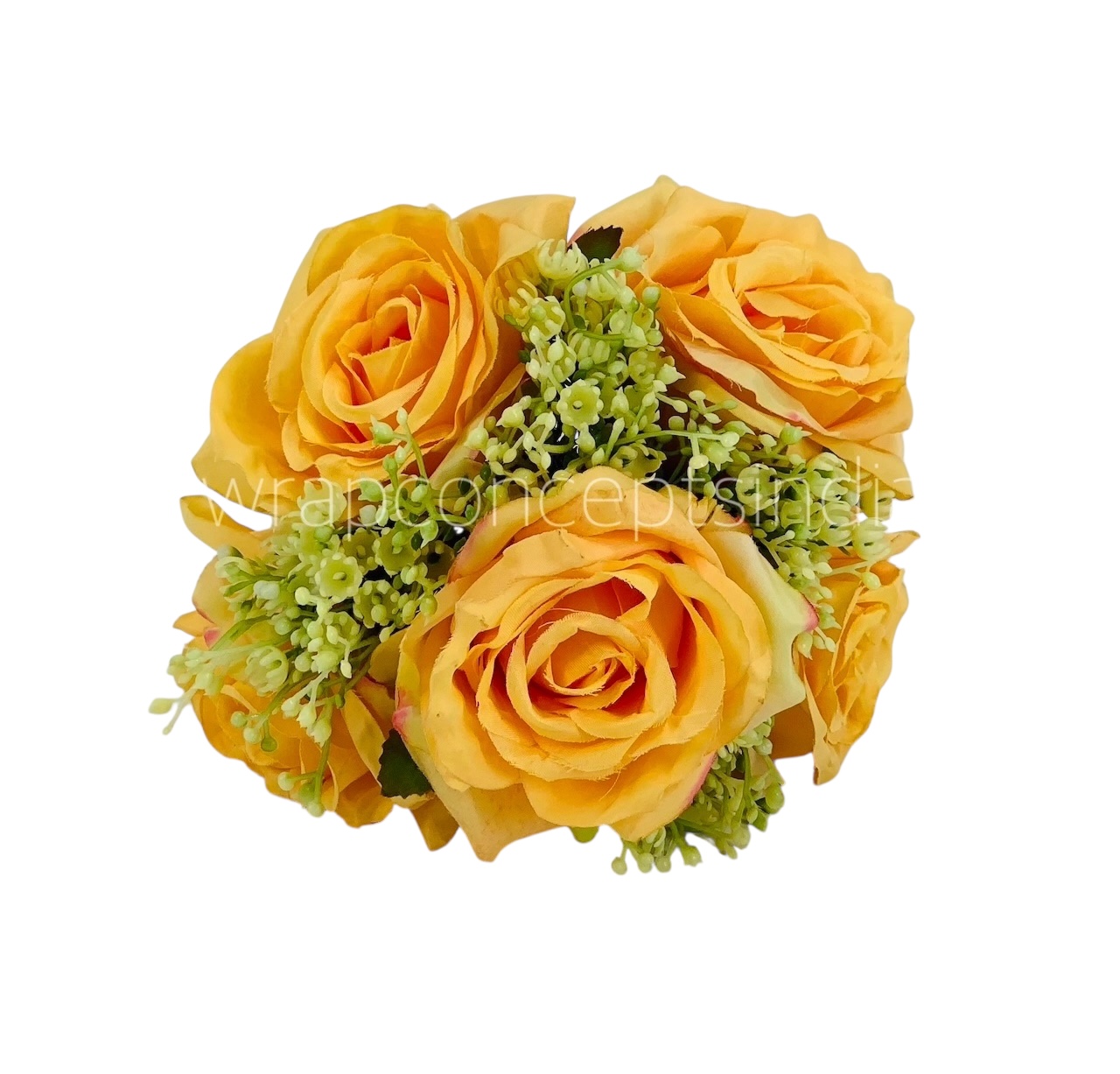 Rose Bunch with Gypsy Flower - Orange Yellow