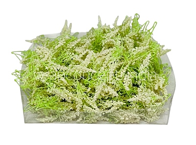 Trio Frosted Fern Leaves - Ivory