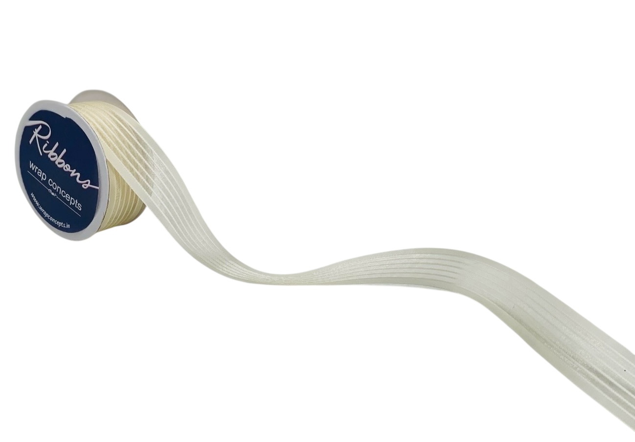 Sheer Stripes Ribbon Satin Edges