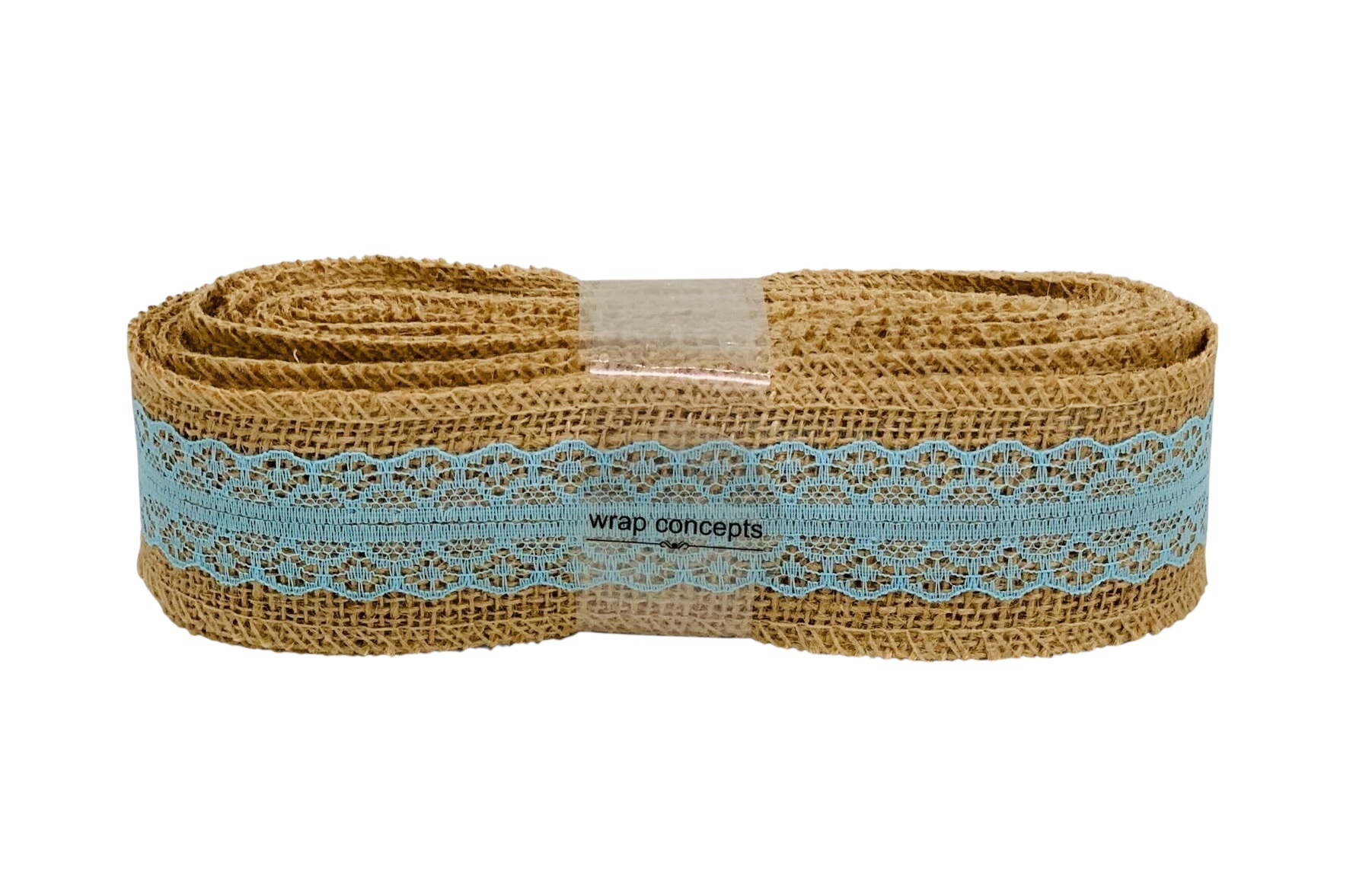 Natural Burlap with Lace Center