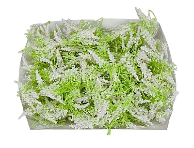 Trio Frosted Fern Leaves - White