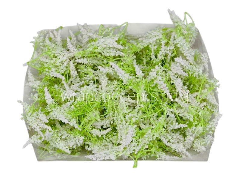 Trio Frosted Fern Leaves - White