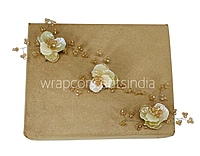 Dual Acrylic Flowers with Pearl Add-ons-Dk. Peach