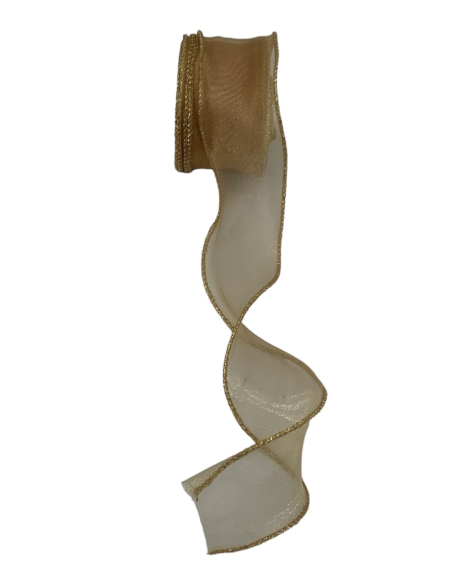 Sheer Ribbon with Gold Wired Edges
