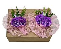 Purple Roses & Pink Fan Ready Bunch