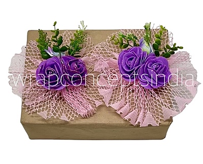 Purple Roses & Pink Fan Ready Bunch