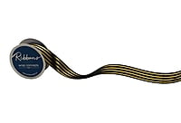Grosgrain Ribbon with Gold Foil Stripes