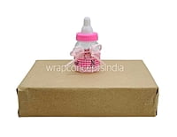 Its a Girl/Boy Bottle with Plaid Ribbon