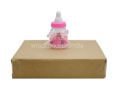 Its a Girl/Boy Bottle with Plaid Ribbon