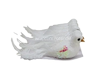 Glittery Birds with Feather Tails (Multicolour)-White