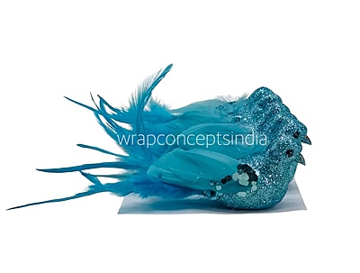 Glittery Birds with Feather Tails