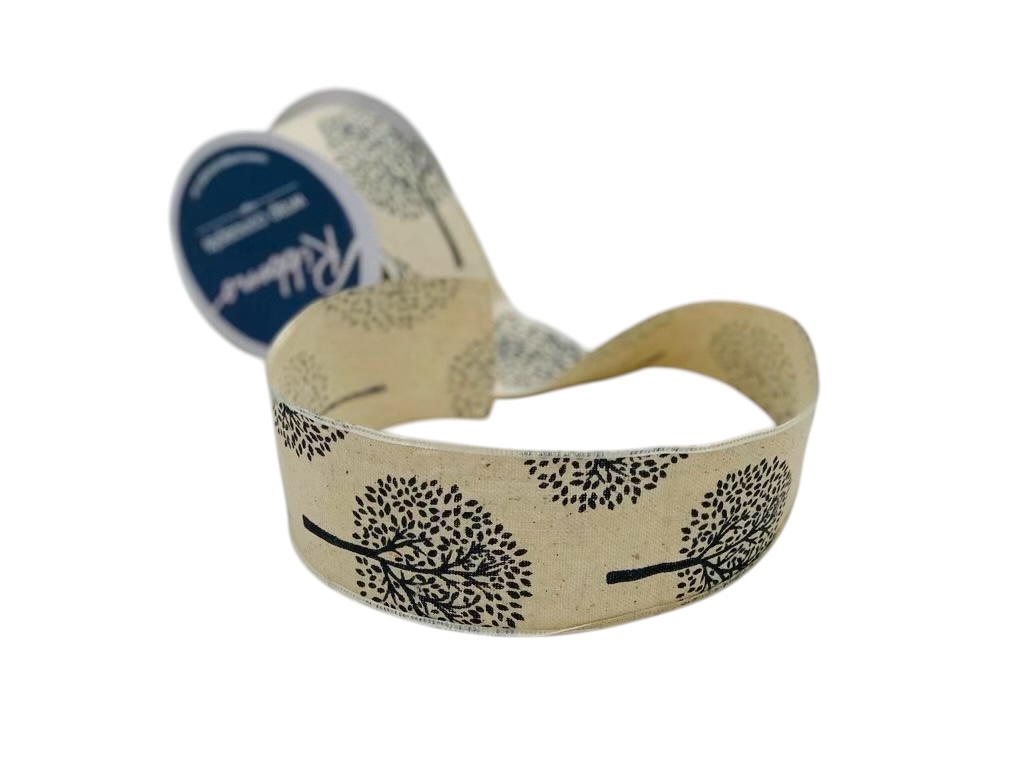 Burlap Printed Ribbon
