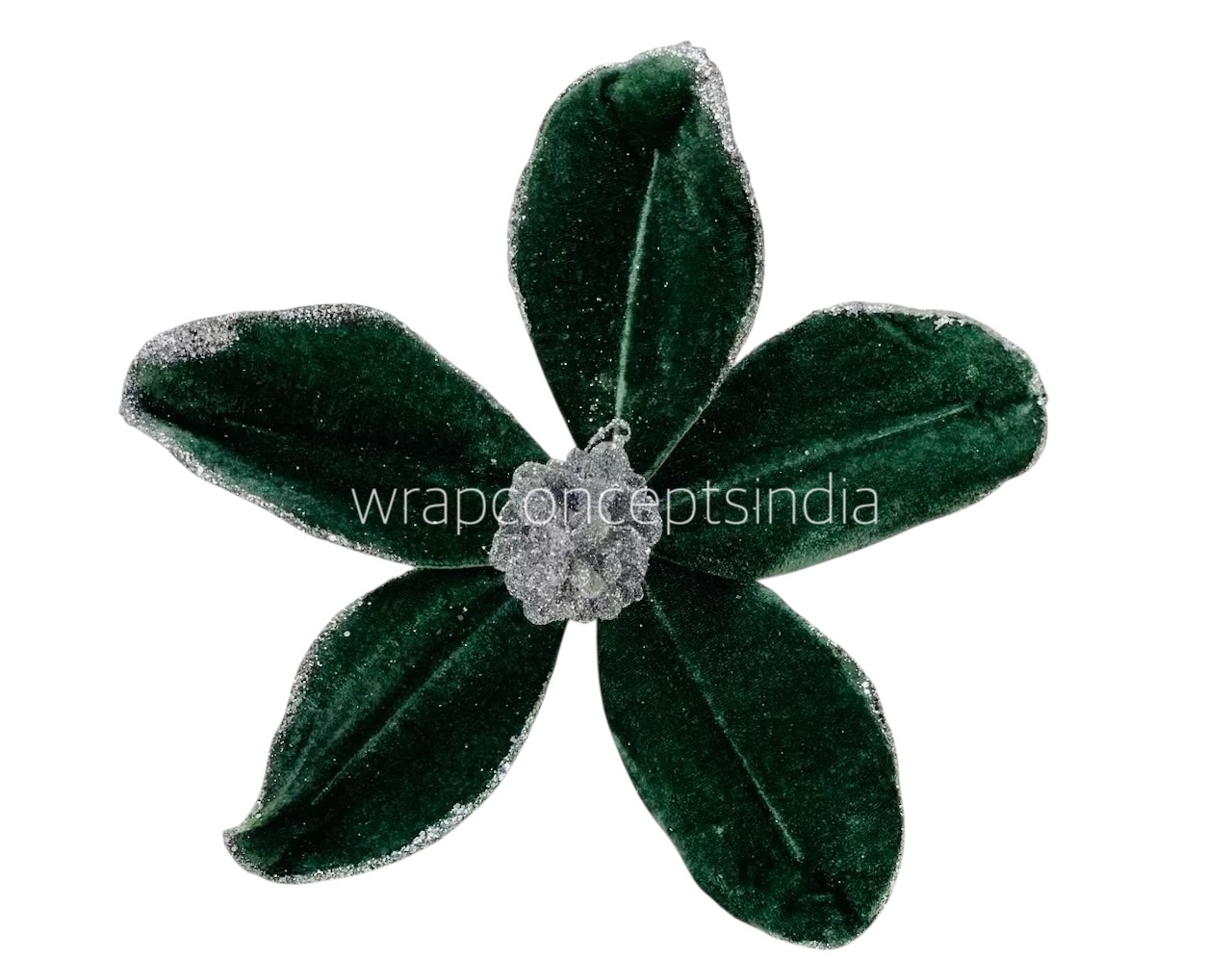 Velvet Flower with Gitter Pine Center-Tangerine