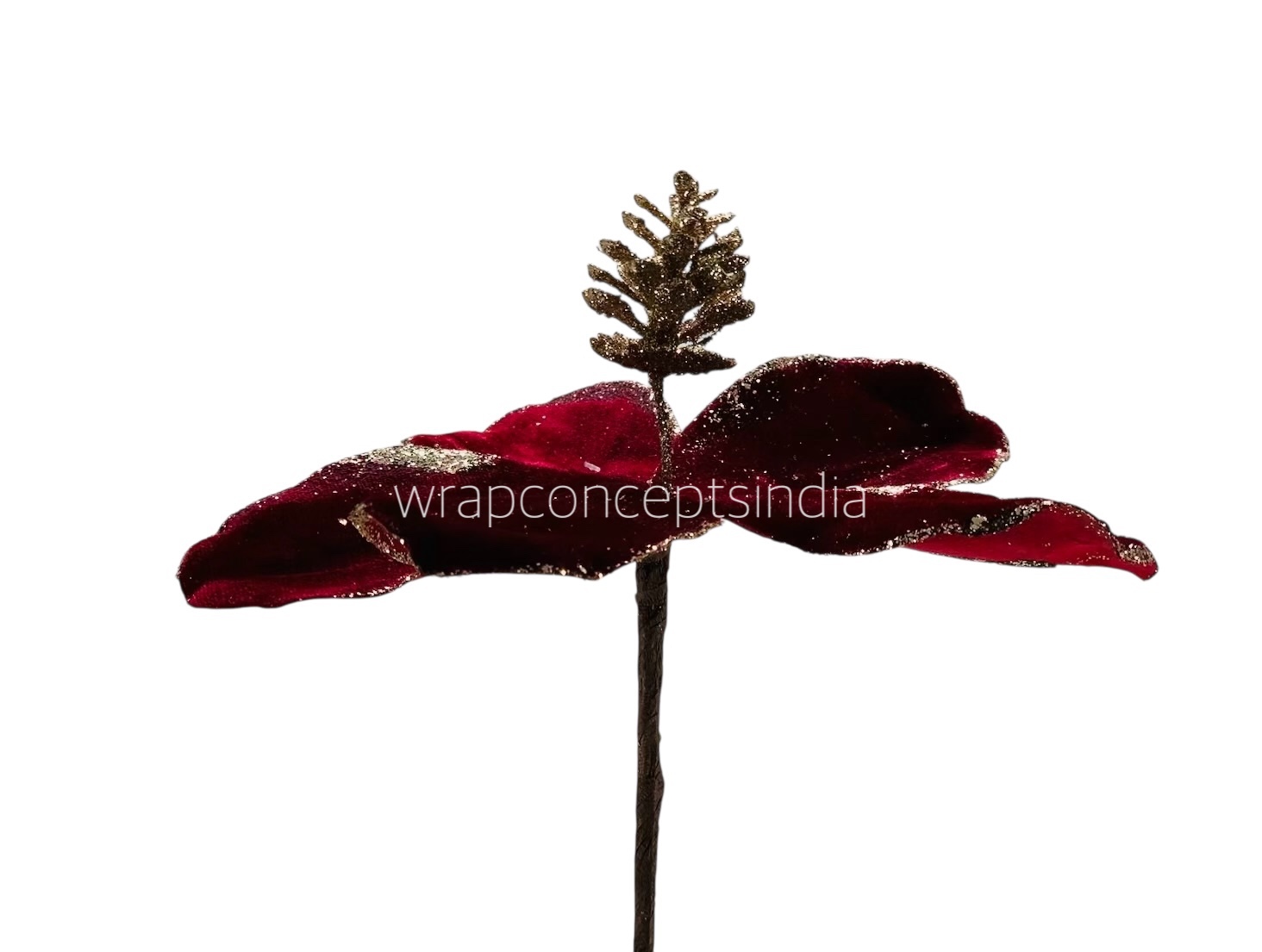 Velvet Flower with Gitter Pine Center-Tangerine