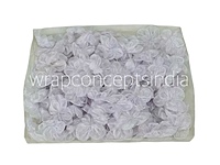 Silverish White Organza Flowers