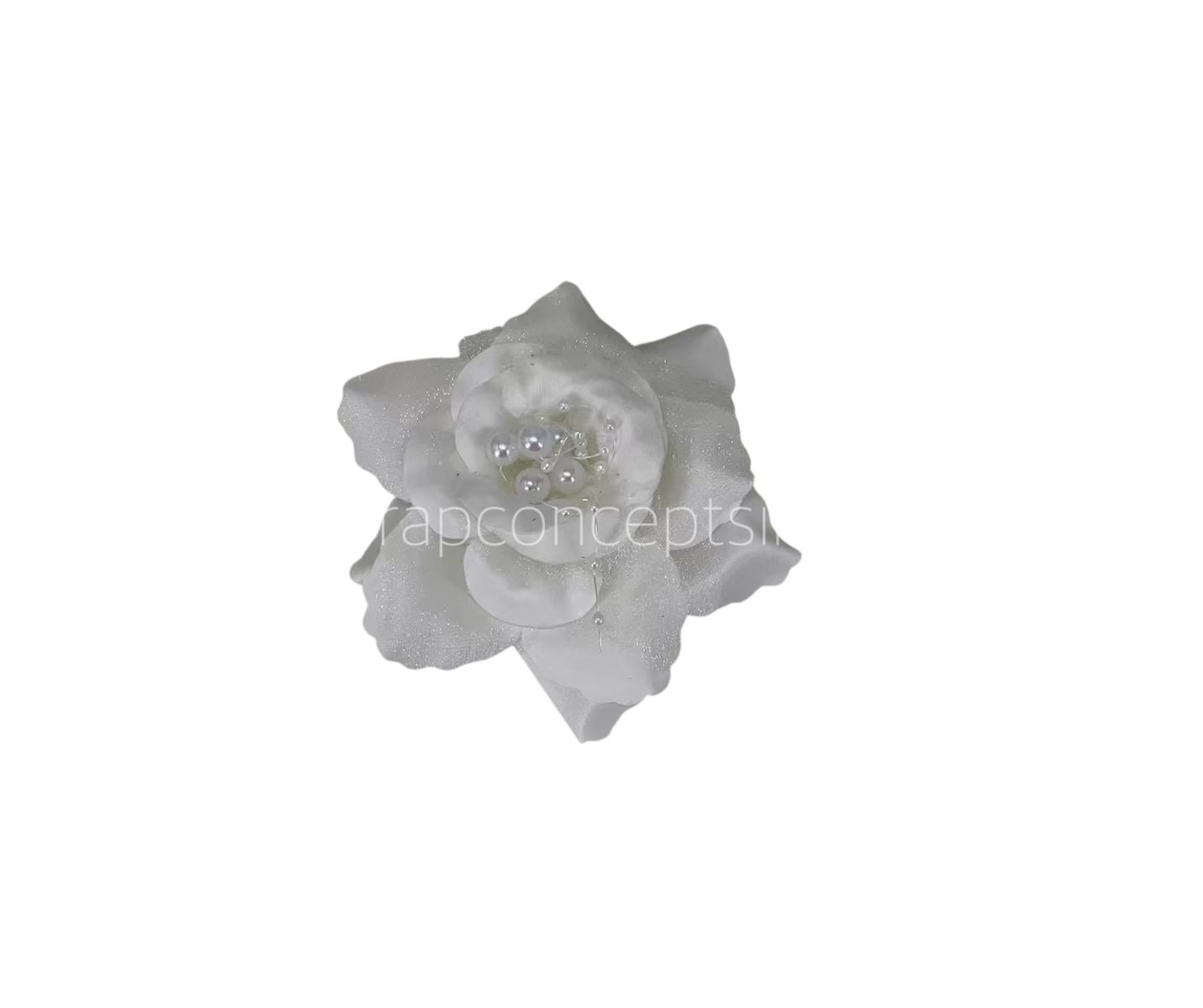 White Rose With Pearls Center