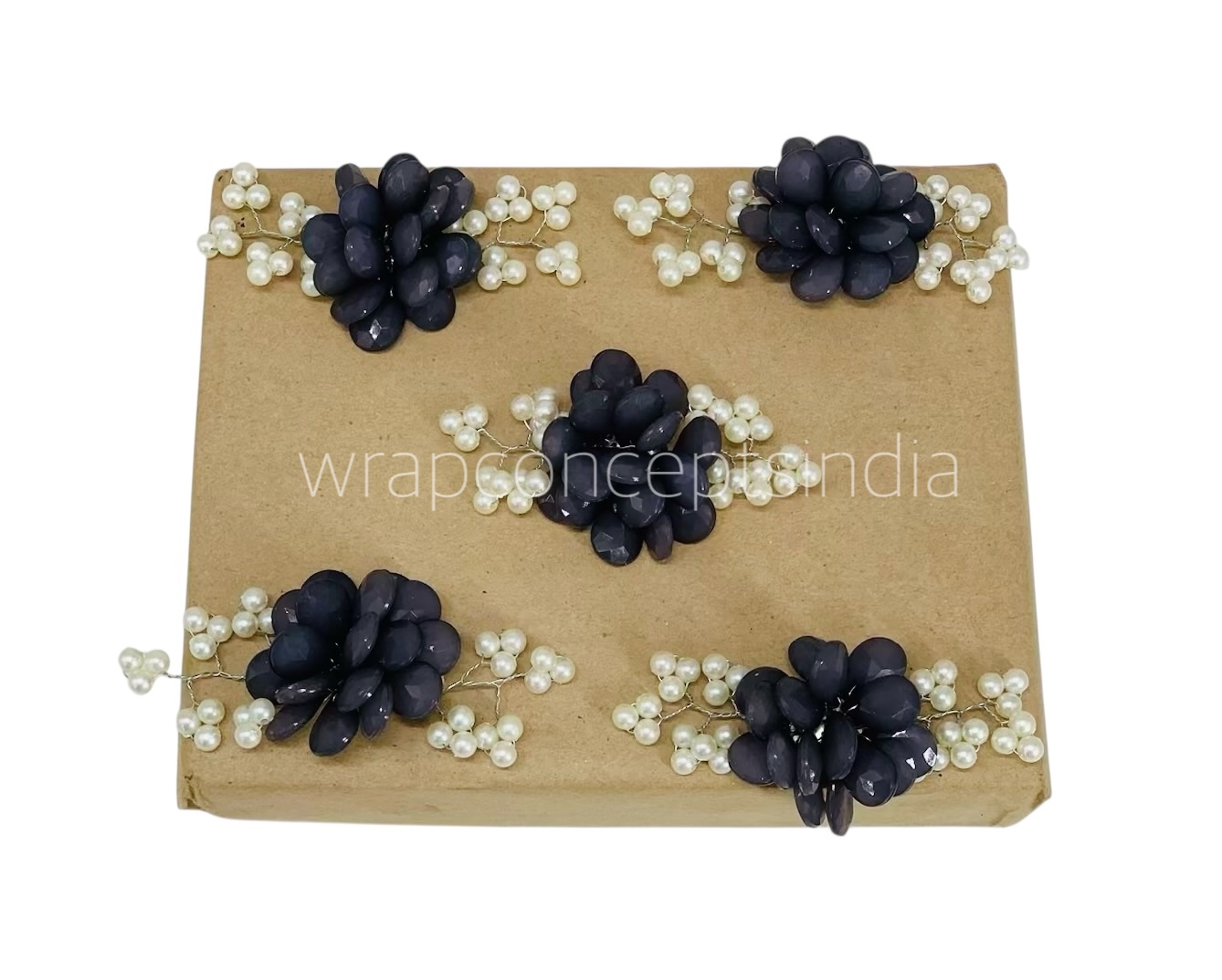 Stone Flowers with Pearl Add-ons- Multicolor