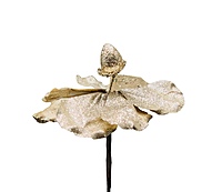 Medium Flower with Glitter Edges- Gold