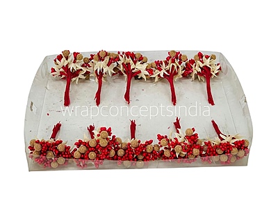 Red Textured Pearl Berry Sprigs