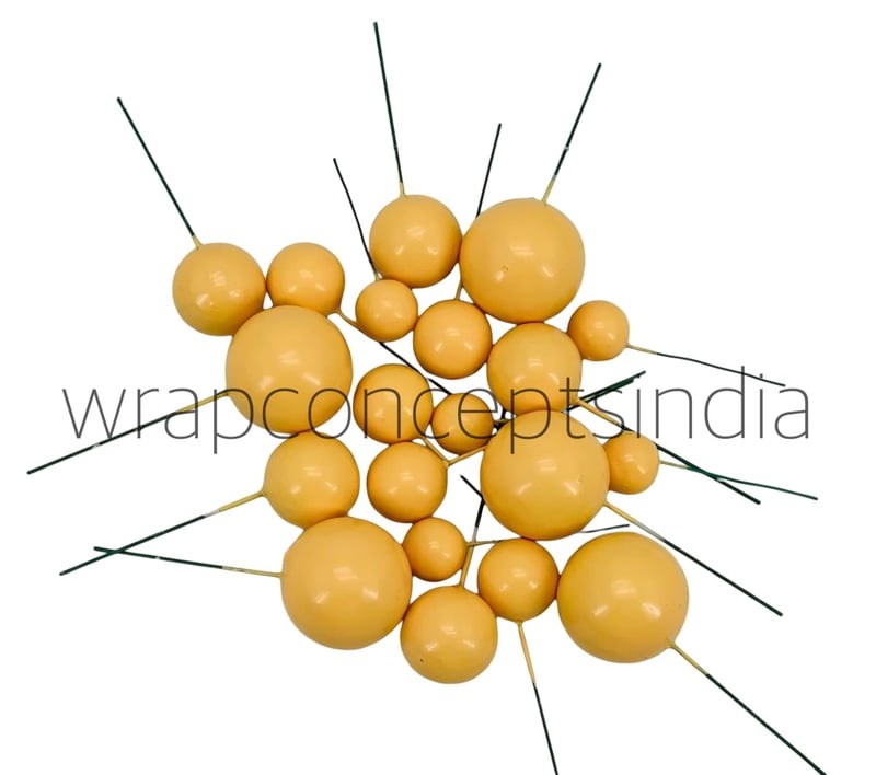 Yellow Faux Balls - 20 Pcs