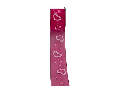 Heart Print Sheer Ribbon