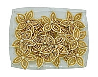 Pearl & gold beads flower (7 strings)