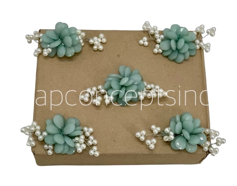 Stone Flowers with Pearl Add-ons- Multicolor