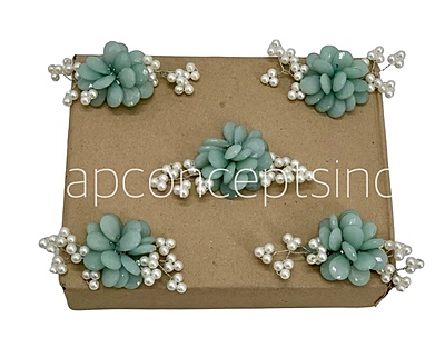 Stone Flowers with Pearl Add-ons- Multicolor