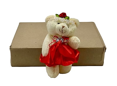 Teddy With Orange Dress & Bow